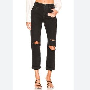 We the Free Bren Boyfriend Jean Size 29 Black Distressed